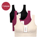 3 Items Seamless Bra, Push Up Sports Top, Women's Lingerie, Polyester, Breathable, Comfortable - Big Stocks