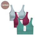 3 Items Seamless Bra, Push Up Sports Top, Women's Lingerie, Polyester, Breathable, Comfortable - Big Stocks