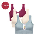 3 Items Seamless Bra, Push Up Sports Top, Women's Lingerie, Polyester, Breathable, Comfortable - Big Stocks