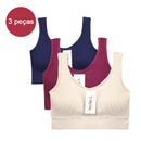 3 Items Seamless Bra, Push Up Sports Top, Women's Lingerie, Polyester, Breathable, Comfortable - Big Stocks