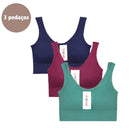 3 Items Seamless Bra, Push Up Sports Top, Women's Lingerie, Polyester, Breathable, Comfortable - Big Stocks