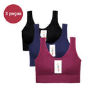 3 Items Seamless Bra, Push Up Sports Top, Women's Lingerie, Polyester, Breathable, Comfortable - Big Stocks