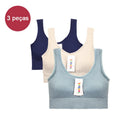 3 Items Seamless Bra, Push Up Sports Top, Women's Lingerie, Polyester, Breathable, Comfortable - Big Stocks