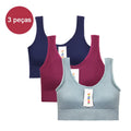 3 Items Seamless Bra, Push Up Sports Top, Women's Lingerie, Polyester, Breathable, Comfortable - Big Stocks