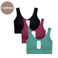 3 Items Seamless Bra, Push Up Sports Top, Women's Lingerie, Polyester, Breathable, Comfortable - Big Stocks