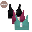 3 Items Seamless Bra, Push Up Sports Top, Women's Lingerie, Polyester, Breathable, Comfortable - Big Stocks