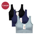 3 Items Seamless Bra, Push Up Sports Top, Women's Lingerie, Polyester, Breathable, Comfortable - Big Stocks